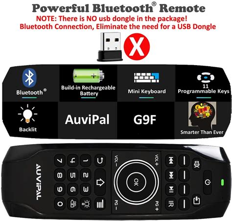 4GHz Remote Controller - Backlit QWERTY Keyboard, Build-in Rechargeable Battery for, Android TV Box , TV and More Intelligent Voice Remote - Seamless and effortless, A revolutionary way to use your voice to find, launch, and control content with <b>AuviPal</b> <b>G9</b> Pro+ Google voice air mouse remote. . Auvipal g9 user manual